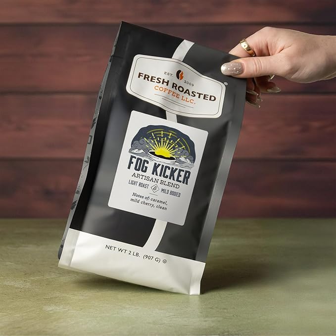 Fresh Roasted Coffee, Fog Kicker, 2 lb (32 oz), Light Roast, Kosher, Whole Bean