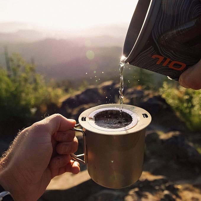 Coulée EcoPour Doc's Blend Coffee, All Paper Single Serve Pour Over Arabic Coffee, Dark Roast, Use for Camping or Traveling, Pre Filled Compostable Filters, Ready to Brew with Hot Water, Plastic Free, 10 Pack