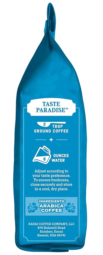 Kauai Coffee Whole Bean Coffee – Smooth, Non-Bitter Pure Arabica – Light Floral Notes & Bright Aroma – Grown on Hawaii's Largest Coffee Farm – Koloa Estate Medium Roast, 1 Pack of 10oz