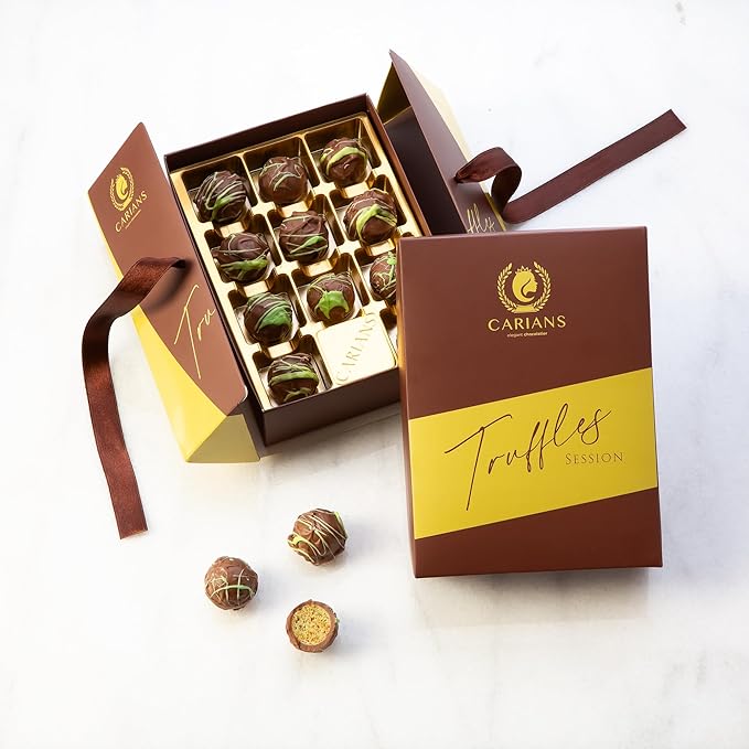 CARIANS Assorted Dubai Chocolate Gourmet Truffles Box, Dubai Chocolate Candy with Pistachio and Kunafa, Box of Candy, Luxury Premium Gourmet, Great for Gift Giving, Holiday, 11 Pc