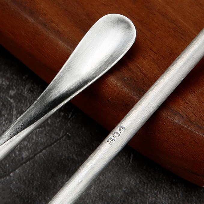 6 Pcs Coffee Stirrers, 3 Sizes Reusable Coffee Stir Sticks (5'', 6.3'', 8.7''), Stainless Steel Stirring Spoons for Espresso & Iced Tea, Silver