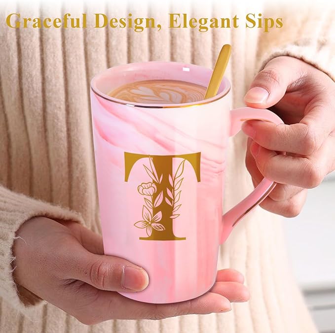 MNZZ Personalized Ceramic Coffee Mug with Lid Tea Cup Farewell Going Moving Away Leaving Goodbye Gifts for Women Men Coworker Teacher Friends Boss Neighbors Basic Training Job Promotion,T