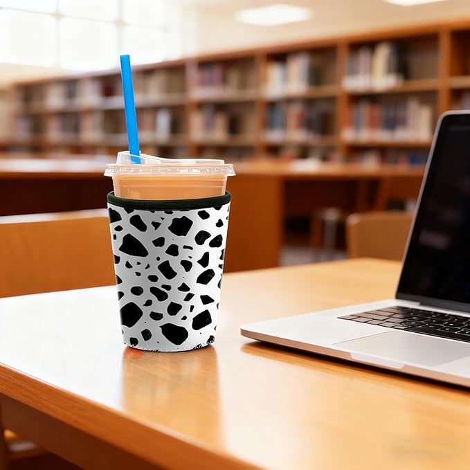Cow Print Iced Coffee Sleeve Set of 3 Fits 16oz 24oz 30oz Cups Insulated Reusable Coffee Sleeve for Daily Use and Gifts