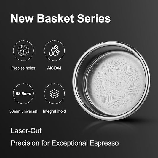 MischiefWorkshop 58mm Precision Espresso Filter Basket – 2919 or 1709 Holes, High-Flow Stainless Steel Portafilter Insert for Espresso Machines – Classic/Spirit/Nazca (Nazca)