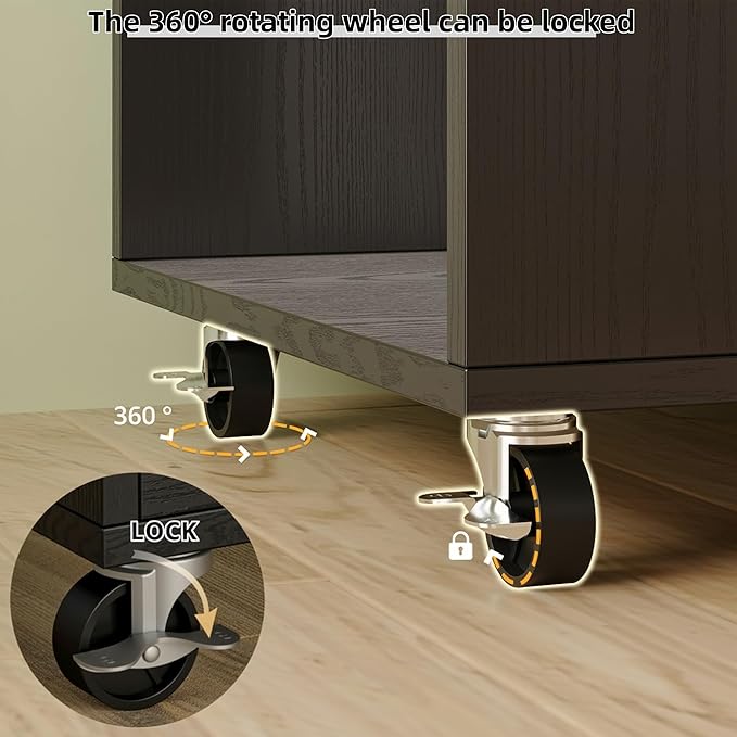 IRONCK Kitchen Island with Power Outlet & Drop Leaf, 47.2" Width Rolling Kitchen Island on Wheels with Storage, Mobile Kitchen Island Cart with Spice Rack, Open Shelves and Drawer, Black