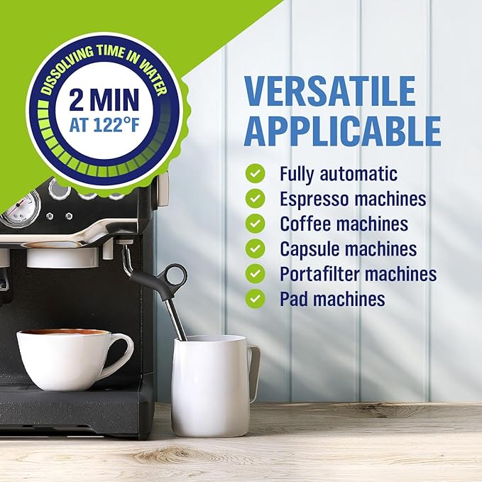 WoldoClean Coffee Machine Cleaner and Descaling Tablets - for 20 uses compatible with Nespresso, Keurig, Ninja, Delonghi, Coffee Maker Pot