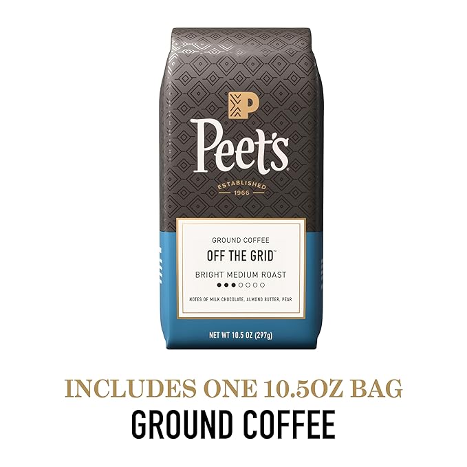 Peet's Coffee, Medium Roast Ground Coffee, 100% Arabica Coffee - Off the Grid Blend 10.5 Ounce Bag