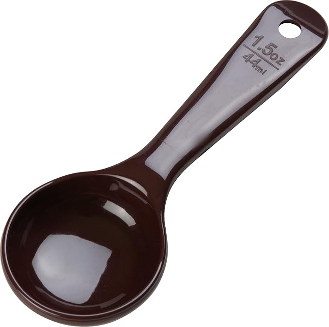 Carlisle FoodService Products Measure Miser Solid Measuring Spoon with Short Handle, 1.5 Ounces, Brown (Pack of 12)