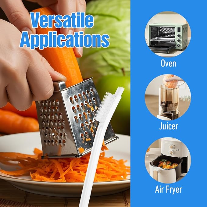 3 Packs Juicer Cleaning Brush, Soy Milk Maker Deep Clean Brush Crevice Tool Set Small Scrub Brushes for Toaster Sink Tile Grout Grater, Small Cleaning Supplies Gadgets White
