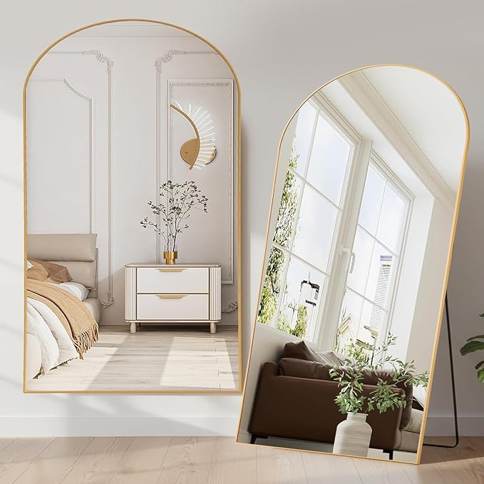 NEWBULIG Full Length Mirror, Upgraded Body Wall Mirrors with Shatter-Proof Glass, Floor Standing Mirror, Home Wall Decor