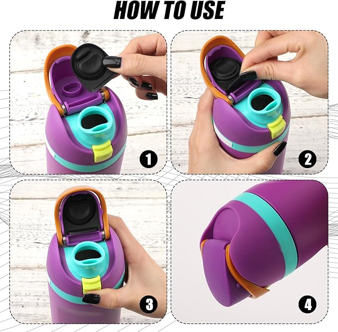 4pcs Replacement Stopper Compatible with Owala FreeSip 24oz 32oz, Water Bottle Top Lid Gasket for Owala 19/24/32/40oz Seal Bottle Cap Mouth Stopper Part Silicone Plug Accessories BPA-Free (4 Colors)
