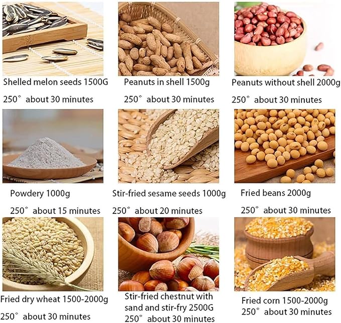 Electric Nut Roaster Machine,Commercial Coffee Roaster Machine,Automatic Timing Coffee Roasters for Home Use, Non-Stick Pan, Even Heating,for Stir-Frying Whole Grains,Type10