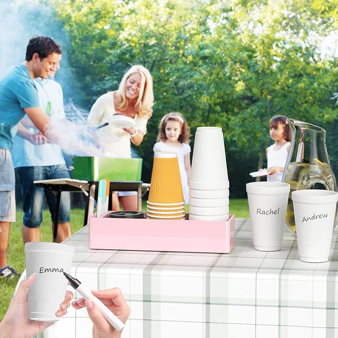 Coffee Cup Holder for Countertop - Pink Acrylic Coffee Bar Accessories 3 Cup Organizer Station Organizer Farmhouse Table Décor