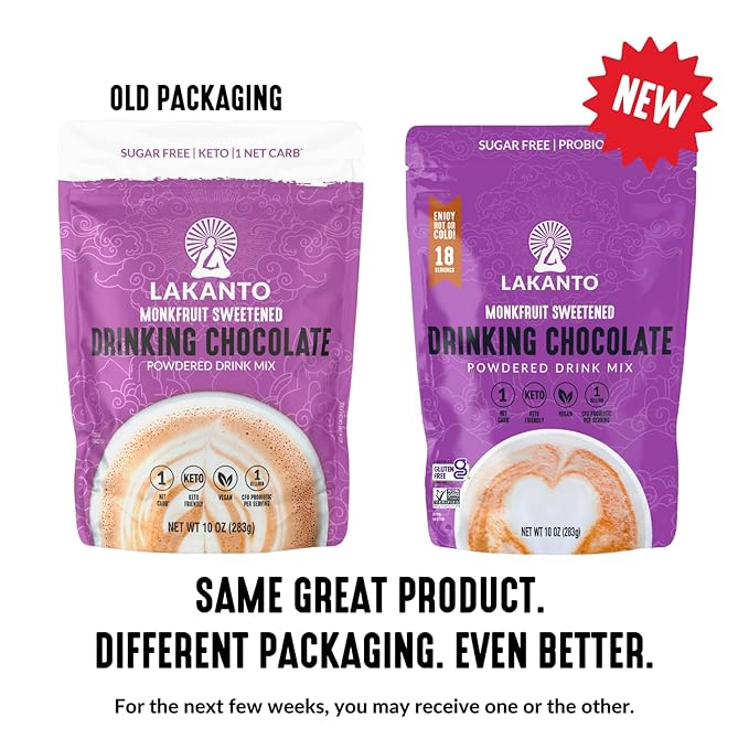 Lakanto Sugar Free Drinking Chocolate - Cold or Hot Cocoa Powder Mix, Shelf Stable Probiotics, Monk Fruit Sweetener, Keto Diet Friendly, Vegan, Dutch Cocoa, Gourmet Taste (Original - 10 oz)