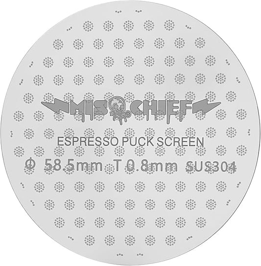 MischiefWorkshop 2 Packs 53MM Espresso Puck Screen 0.8mm Thin 316 Stainless Steel - Full-Edge Hole Design - Reusable Filter Disc for Espresso Machine 54mm Portafilter Basket