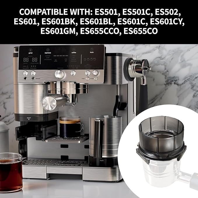 Espresso Puck Screen and Portafilter Funnel for Ninja Luxe Cafe Accessories,53.3mm Portafilter Filter Screen and Plastic Replacement Dosing Funnel for ES501 ES601