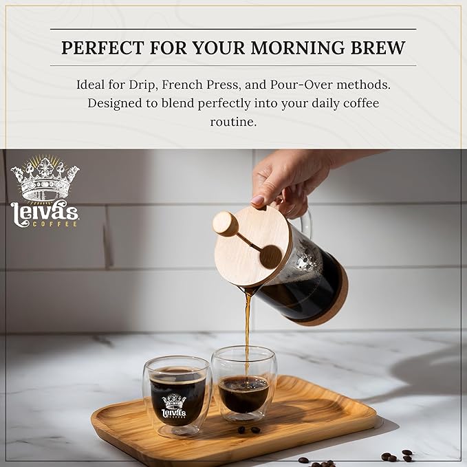 LEIVA'S COFFEE - Ground Dark Roast - Breakfast Blend - Bold, Full-Bodied Flavor - Energizing and Satisfying - 8oz