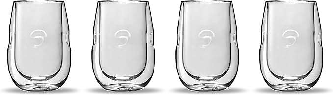 Ozeri Moderna Artisan Series Double Wall Insulated 10 oz Wine Glasses, Set of 4
