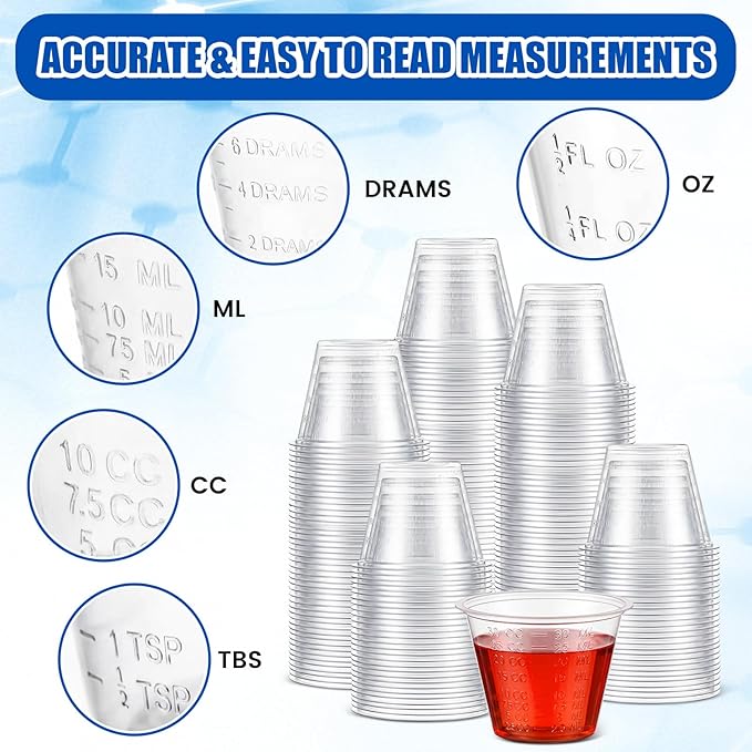 Yiyiring 3000 Count 1 oz Disposable Medicine Cups with Graduated Dosage Lines for Pills or Liquid, Single Serve Measuring for Home, Nurse, Hospital, Medical Care, Resin Mixing, Mouthwash