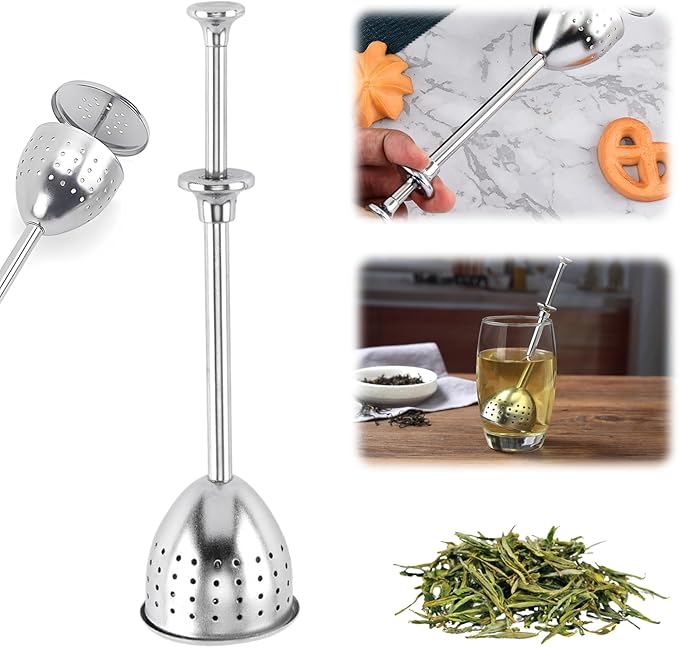 Stainless Steel Tea Diffuser,2025 New Tea Strainer Tea Infuser for Loose Leaf Tea,Creative Tea Spoon With Handle,Fine Holes Tea Interval Filter,Tea Holder Steeper for Tea Accessories (Silver D/1pcs)