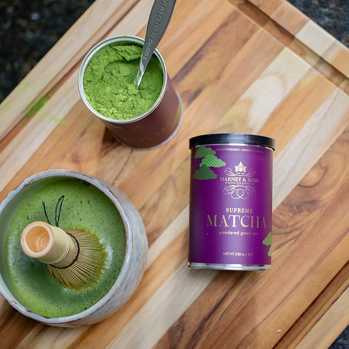 Harney & Sons Supreme Matcha, 80 gram tin, 2.82 ounces, Powdered Green Tea for Everyday, Matcha Lattes, Baking