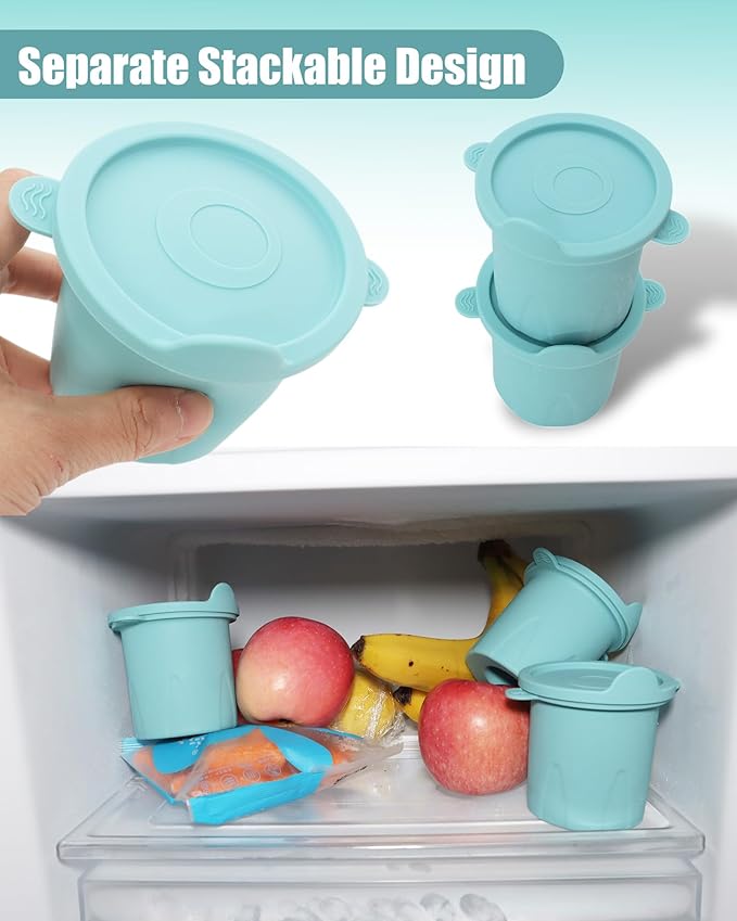 Ice Molds for Owala 24-40oz, Set of 3, Food-Grade Soft Silicone, No White Residue, Easy to Release, Straw Placement Compatible with Owala FreeSip, Keeps Drinks Cold Longer (Light Blue)