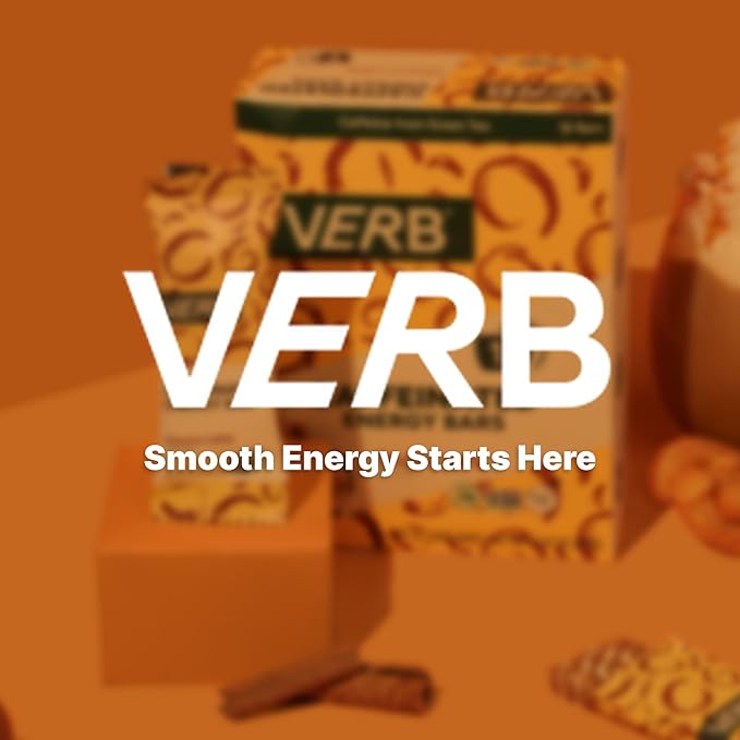 Verb Caffeinated Energy Bars Churro Latte (26g, Pack of 16) 110-Calorie Delicious Low Sugar Energy Bar - Vegan Gluten Free On-the Go Snack with 80mg Green Tea Caffeine, Only Real-Food Ingredients
