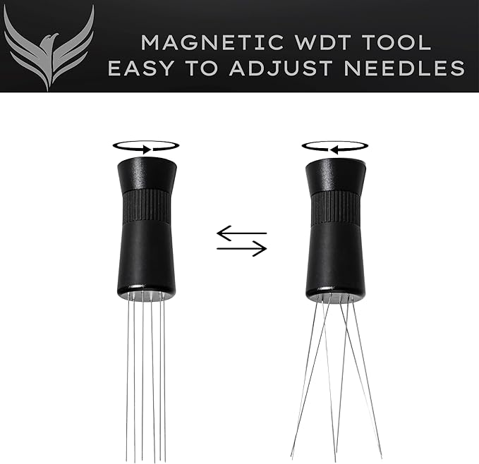 WDT Tool Espresso Stirrer Distrubution Tool Adjustable Coffee Needle Distributor 0.25mm & 0.4mm / Premium Espresso Machine Accessories for Puck Prep (Model A)