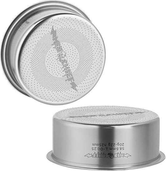 MischiefWorkshop 58mm Precision Espresso Filter Basket – 2919 or 1709 Holes, High-Flow Stainless Steel Portafilter Insert for Espresso Machines – Classic/Spirit/Nazca (Nazca)