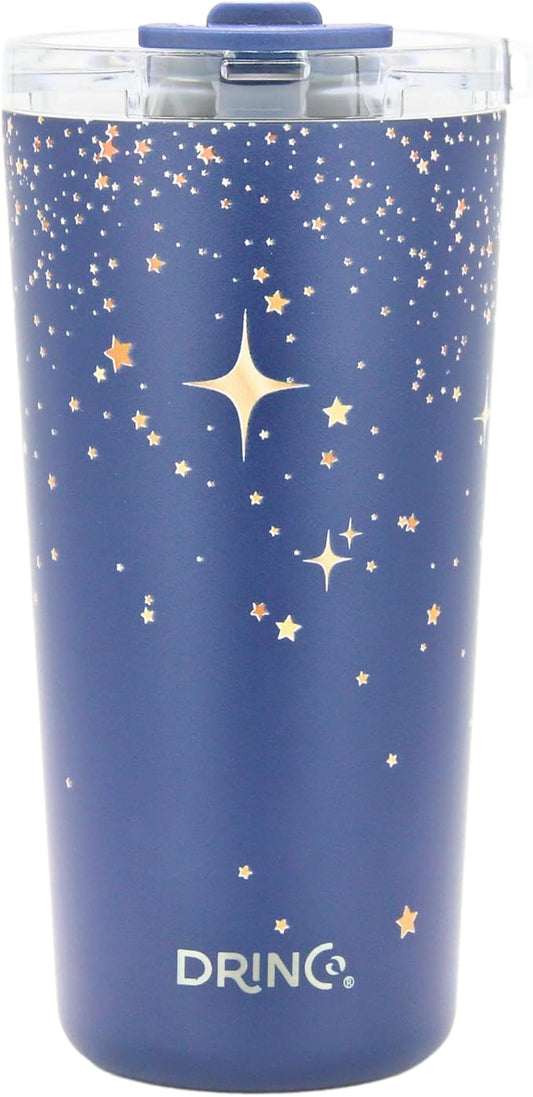 Drinco - 20 oz Stainless Steel Tumbler | Double Walled Vacuum Insulated Mug With Lid, 2 Straws, For Hot & Cold Drinks (20oz North Star)