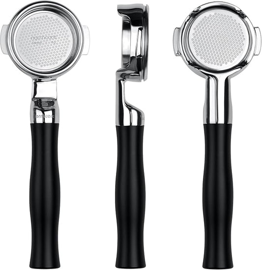 Normcore 58 mm Silm Bottomless Portafilter, Naked Portafilter with Black Anodized Aluminum Fits La Marzocco, 18 g Precision Double shot Basket Included