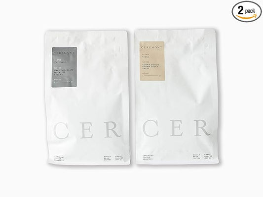 Ceremony Coffee Roasters - House Coffees Variety Pack - Specialty Ground Coffee Antithesis & Thesis Blends- 2x12oz Bags (Drip - Medium Grind)
