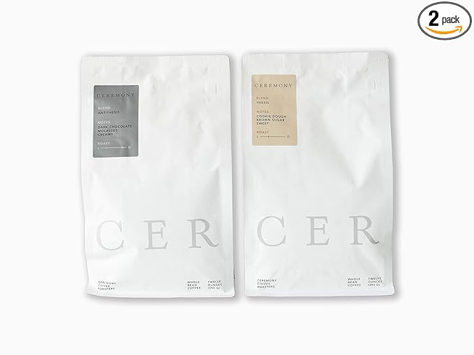 Ceremony Coffee Roasters - House Coffees Variety Pack - Specialty Ground Coffee Antithesis & Thesis Blends- 2x12oz Bags (French Press - Coarse Grind)