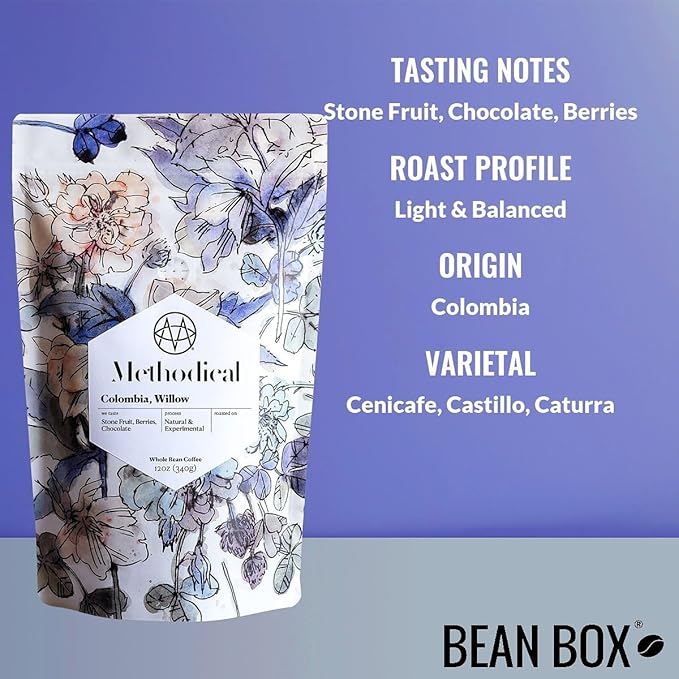 Colombia, Willow - Roasted by Methodical Roasting - Whole Bean Coffee - 12 Ounce Bag