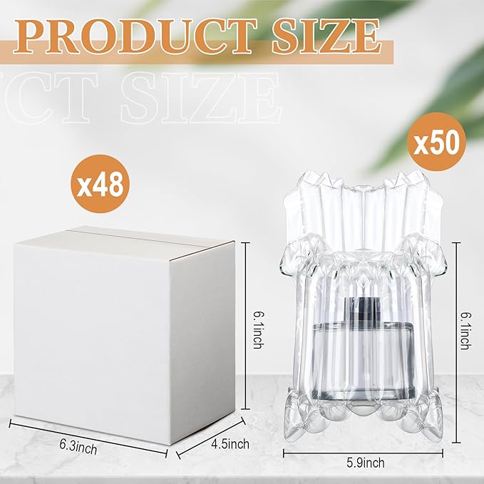 48 Sets 6x4x6 Inches Mug Boxes for Gift, Small Shipping Cardboard Box with Bubble Pouch for 15oz Sublimation Coffee Mug Packaging Gift Box for Wrapping Shipping Storing Fragile Item (White)