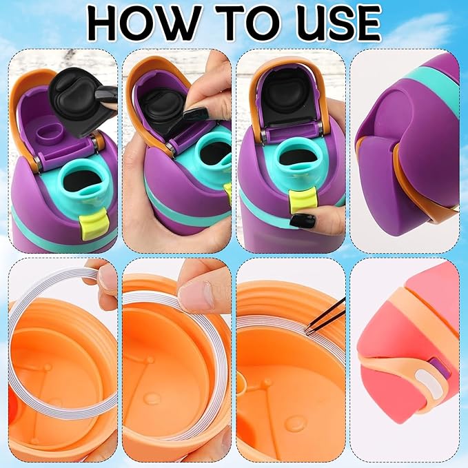 2 Sets Replacement Rubber Stopper and O Ring Gasket Compatible with Owala FreeSip 24oz 32oz,Water Bottle Lid Insert Cap Seal Parts for Owala 16/19/24/32/40oz Mouthpiece Accessories B2S7