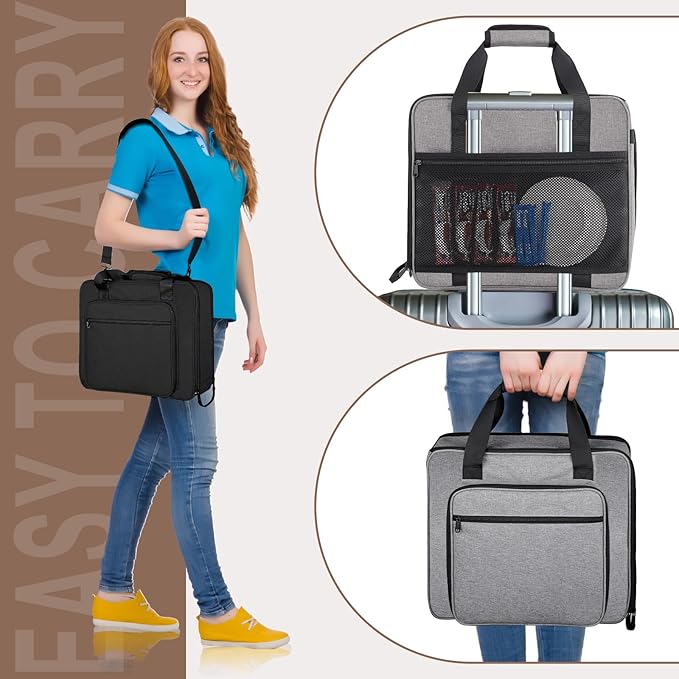 Portable Carrying Coffee Maker Travel Bag Match for Keurig K-Mini/K-Mini Plus/K-Express, Single Serve Coffee Machine Travel Bag with Padded Shoulder Straps Includes Multiple Storage Bags, Black