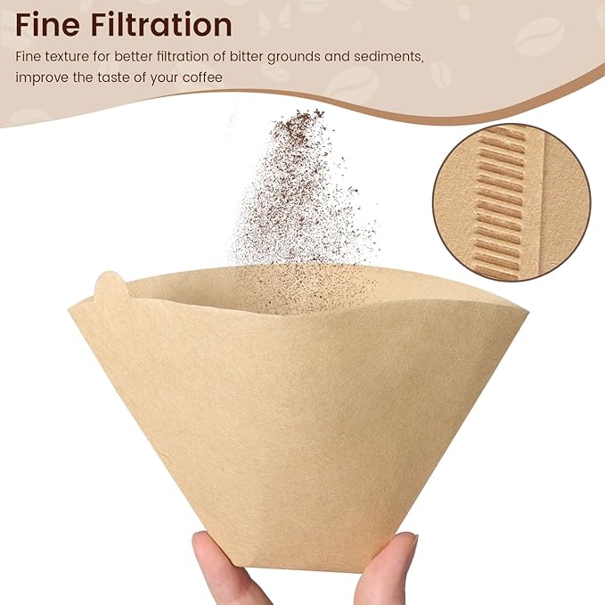 160 Count Cone Coffee Filters #4, Clinuse Unbleached Size 04 Coffee Filters 8-12 Cup, Disposable Natural Paper Filters, No.4 Cone Filters for Ninja, Cuisinart, Pour Over and Drip Coffee Maker