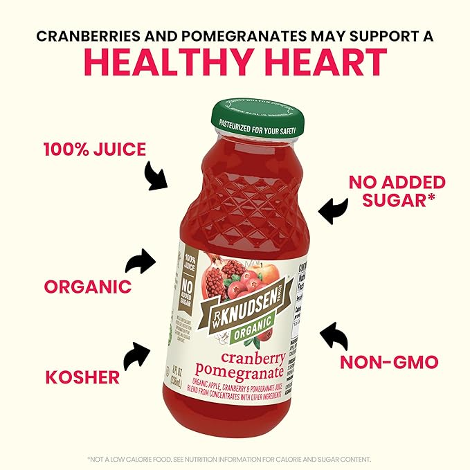 R.W. Knudsen Organic Cranberry Pomegranate Juice, 8 fl oz (12 Pack)