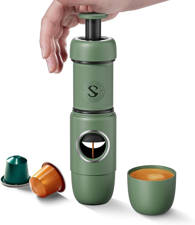 STARESSO TRAVEL NS Portable Espresso Maker, Ultra-Light Manual Coffee Machine, Compatible with Nespresso Original Pods, Perfect for Travel Camping Hiking