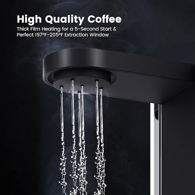 Kismile 8-Cup Drip Coffee Maker,Rapid Heating System for Seconds Brewing,Automatic Pour Over Coffee Machine,Detachable Water Tank,Deep Cold Brew & Keep Warm 40 Min, Easy to Clean (White)