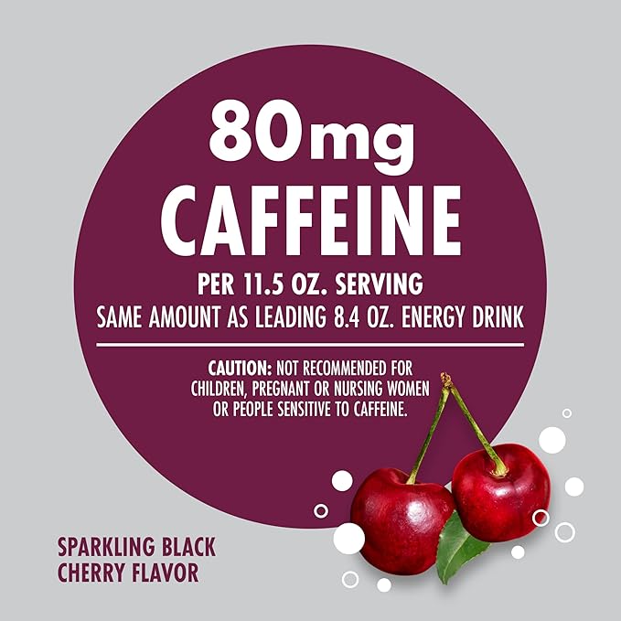 V8 +ENERGY Black Cherry Energy Drink, Made with Real Vegetable and Fruit Juices, 11.5 FL OZ Can 4 Count (Pack of 6)