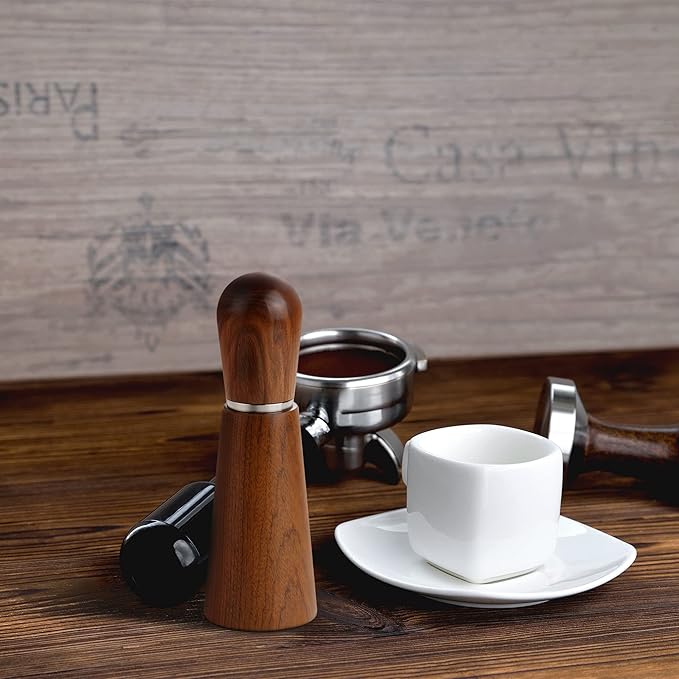 Espresso Distribution Tool, Espresso WDT Tool for Coffee Distribution - Espresso Stirrer & Coffee Distributor with Natural Wood Handle & Stand, Professional Barista Hand Distribution Tool