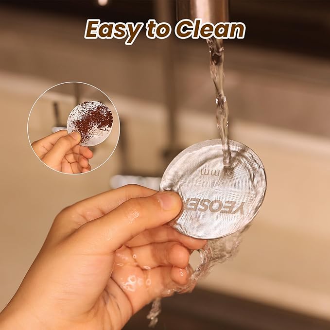 2Pack Stainless Steel Espresso Puck Screen with Stand, 58.5mm Reusable Coffee Filter, 0.8mm Thickness Metal Mesh for Portafilter Basket (58.5MM）