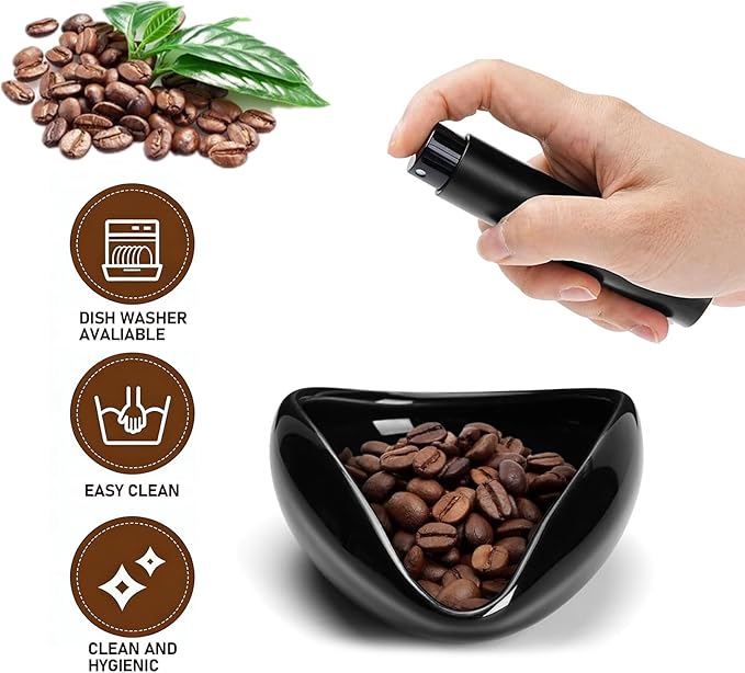 Coffee Bean Dosing Cup With 20ML Spray Bottle, Single Dosing Tray Espresso Bean Weighing Bowls Dose Coffee Measuring Container Tea Storage Tray for Beans Loose Leaf Tea Dose Vessel