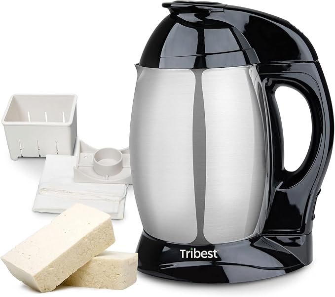 Tribest SB-132 Soyabella, Automatic Soy Milk Maker Machine with Tofu Kit Large, Silver, Large, Black/Stainless Steel