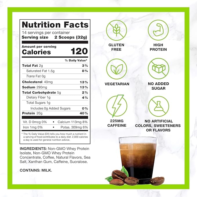 CHIKE Triple Shot Espresso & Cream Protein Iced Coffee, 20 G Protein, 3 Shots Espresso, 1 G Sugar, Keto Friendly and Gluten Free, 14 Servings (15.8 Ounce)…