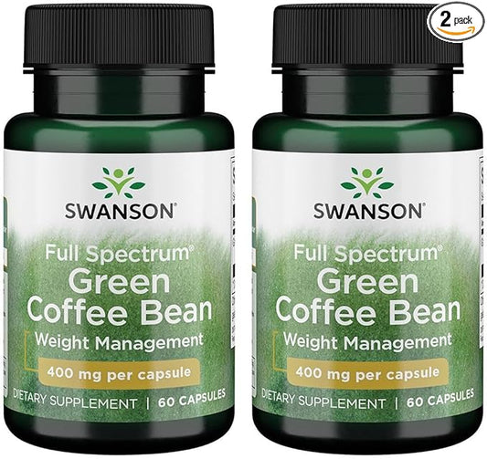 Swanson Full Spectrum Green Coffee Bean 400 Milligrams 60 Capsules (2 Pack)