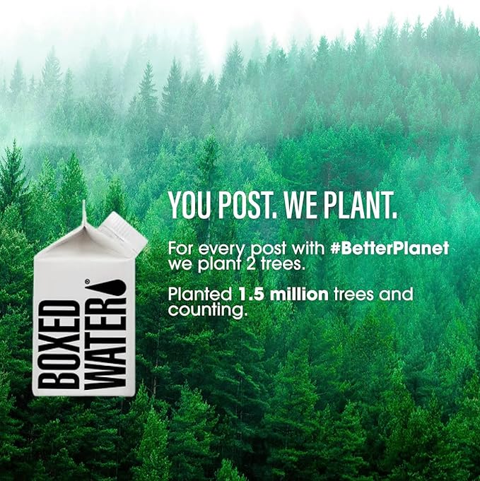 Mini Boxed Water (8.5 oz., 24 Pack) – Better Than Premium Plastic Purified Drinking Water in Plant-Based Cartons, BPA-Free, Refillable Cartons, Lunchbox Ready