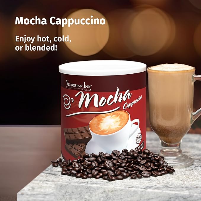 Victorian Inn Instant Cappuccino - Mocha Flavor - Rich & Velvety Coffee Mix - Perfect Hot, Cold, or Blended - Ideal as Coffee Creamer - 2 Pound (Pack of 6)